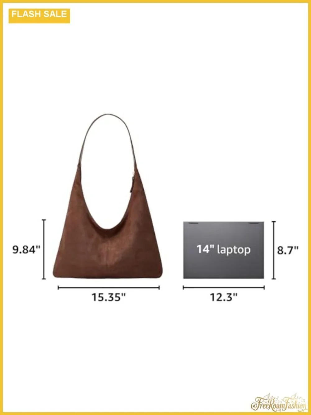 Faux Suede Tote Hobo Bag Women Shoulder Purse Crescent Handbag